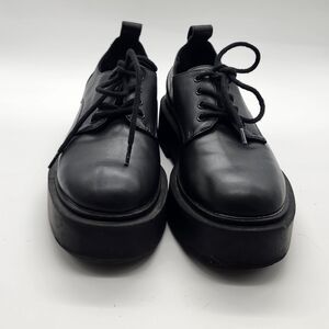 Womens H&M Black Platform Oxfords Shoes